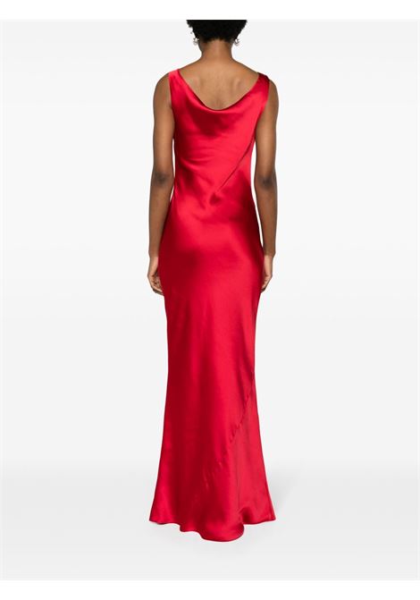 Red cowl-neck draped satin gown Norma Kamali - women NORMA KAMALI | ST4233CBA13946